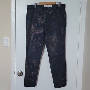 YAYA Palm Print Skinny Pants 10